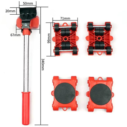 Heavy Duty Furniture Lifter and Transport Roller Set - Effortless Moving Solution