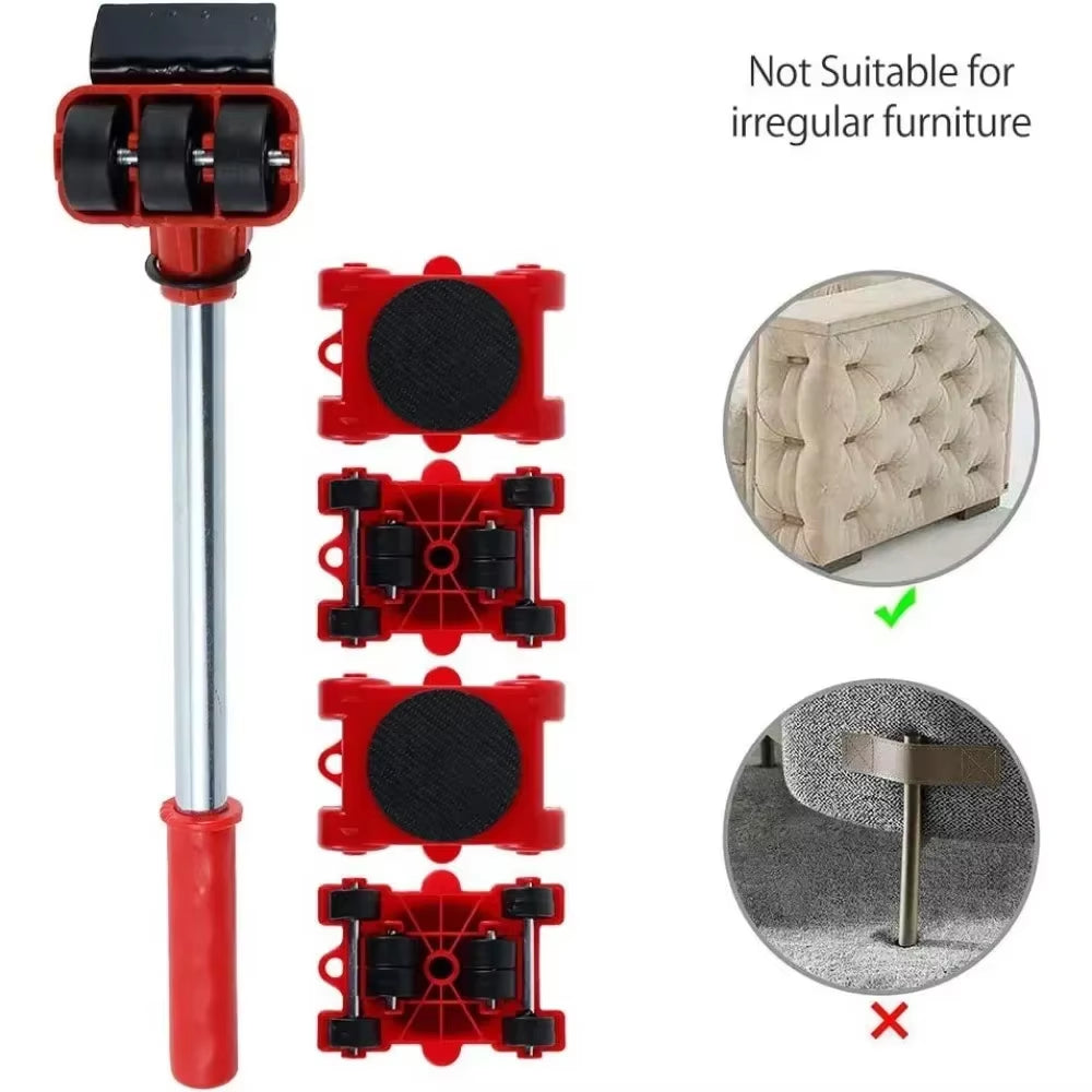 Heavy Duty Furniture Lifter and Transport Roller Set - Effortless Moving Solution
