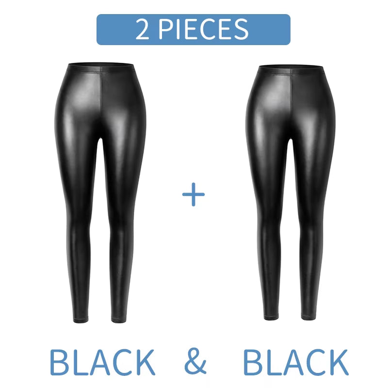 Stylish PU Faux Leather Leggings for Women - Sexy, Stretchy, and Warm Waterproof Skinny Fit