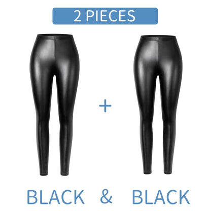Stylish PU Faux Leather Leggings for Women - Sexy, Stretchy, and Warm Waterproof Skinny Fit