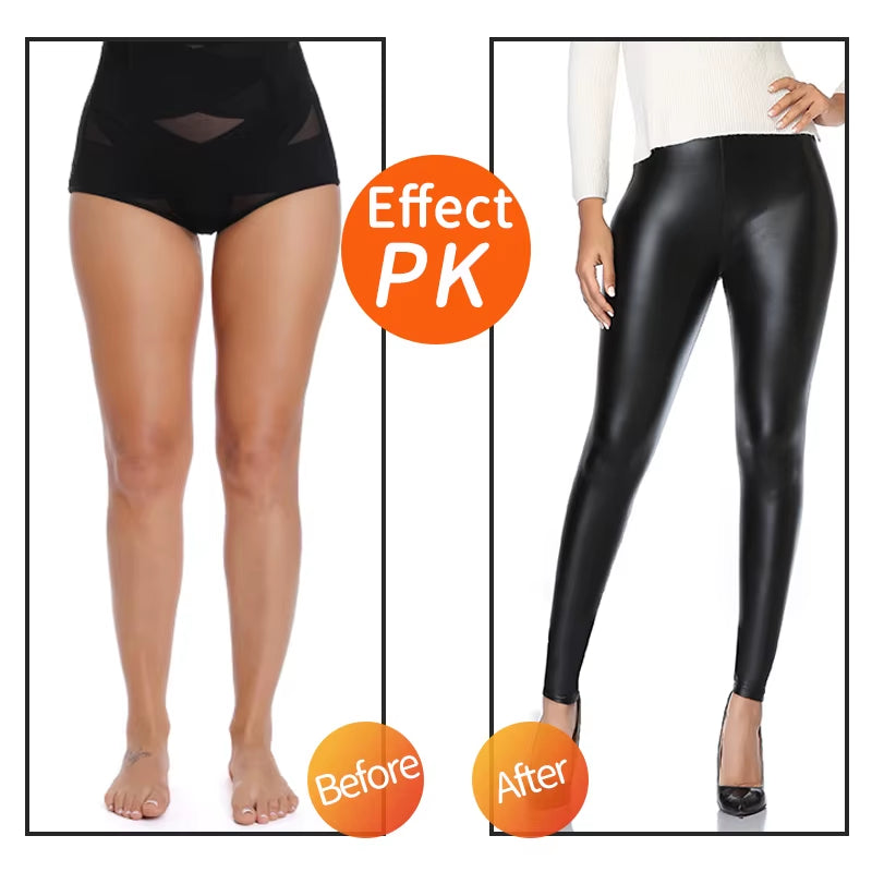 Stylish PU Faux Leather Leggings for Women - Sexy, Stretchy, and Warm Waterproof Skinny Fit