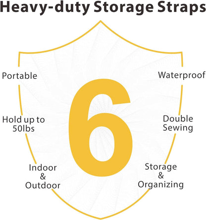 Heavy-Duty 28" Extension Cord Storage Straps (2 Pack) with Carrying Handle for Cords, Hoses, and Tools