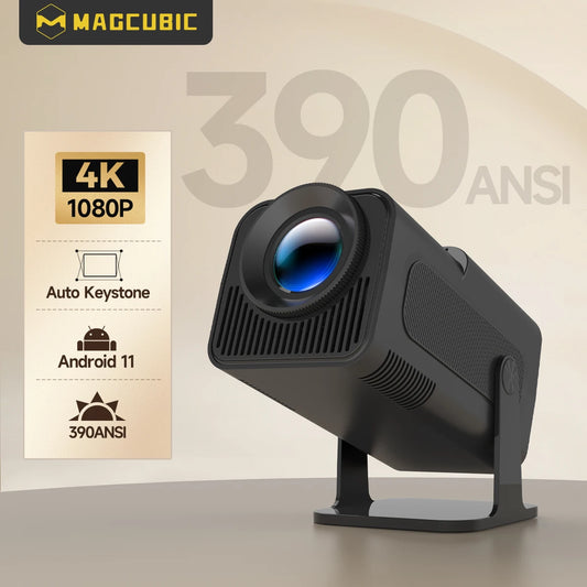 HY320 Android 11 4K HD Projector - Portable Outdoor Projections with Wifi 6, 390 ANSI, and Bluetooth 5.0 - 1920x1080p
