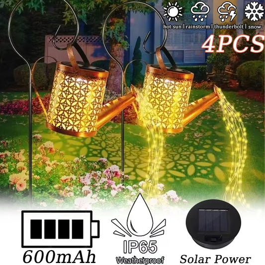 Solar LED Star Watering Can Lamp - Charming Outdoor Garden Decoration & Landscape Lighting for Trails, Lawns, and Yards
