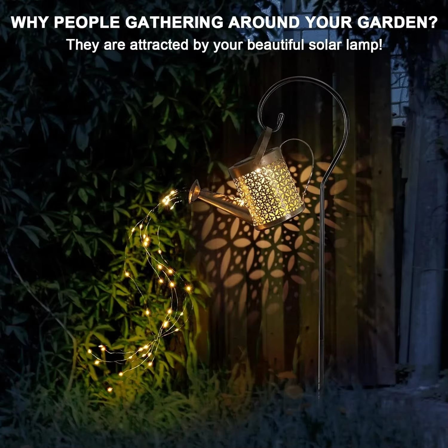 Solar LED Star Watering Can Lamp - Charming Outdoor Garden Decoration & Landscape Lighting for Trails, Lawns, and Yards