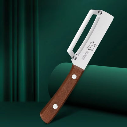Elegant Wooden Handle Paring Knife - Versatile Kitchen Tool for Fruits and Sugarcane Scraping