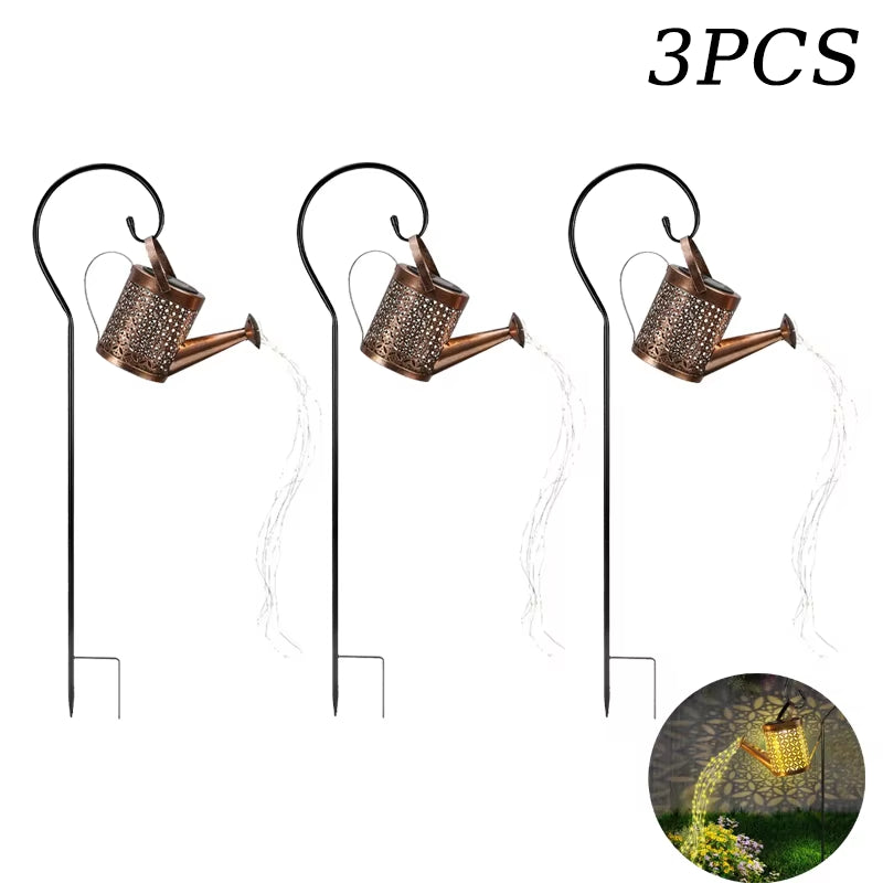 Solar LED Star Watering Can Lamp - Charming Outdoor Garden Decoration & Landscape Lighting for Trails, Lawns, and Yards