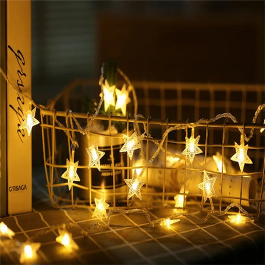 Enchanting LED Star Fairy String Lights - Battery-Powered Garland for Christmas, Weddings, and Home Decor (1M/3M/6M/10M)
