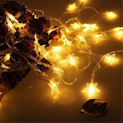 Enchanting LED Star Fairy String Lights - Battery-Powered Garland for Christmas, Weddings, and Home Decor (1M/3M/6M/10M)
