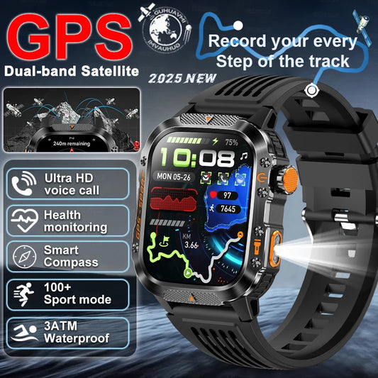 XIAOMI 2025 Military GPS Smart Watch - 2.01" Waterproof, Bluetooth Call, 540mAh Battery, Compass