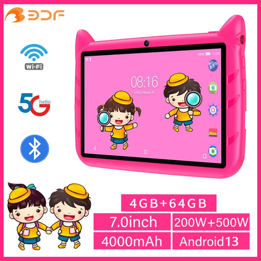 Kids Tablet 7-Inch – 4GB RAM, 64GB Storage, 5G WiFi, Dual Camera, 4000mAh Battery