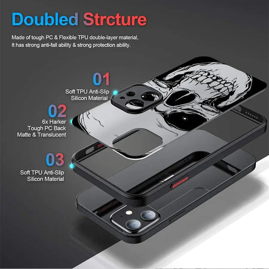 Four Spooky Skull Patterns Phone Case for iPhone 