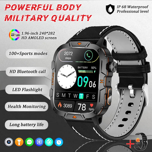 Xiaomi Military Grade Smart Watch for Men - 1.96" AMOLED, 5ATM Waterproof, Fitness Tracker with BT Call