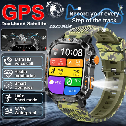 XIAOMI 2025 Military GPS Smart Watch - 2.01" Waterproof, Bluetooth Call, 540mAh Battery, Compass