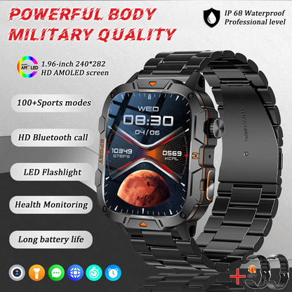 Xiaomi Military Grade Smart Watch for Men - 1.96" AMOLED, 5ATM Waterproof, Fitness Tracker with BT Call