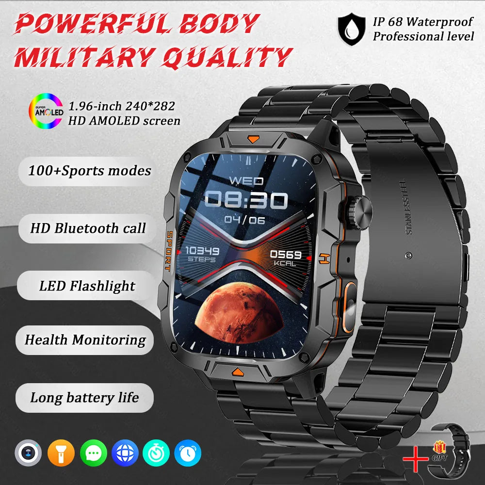 Xiaomi Military Grade Smart Watch for Men - 1.96" AMOLED, 5ATM Waterproof, Fitness Tracker with BT Call