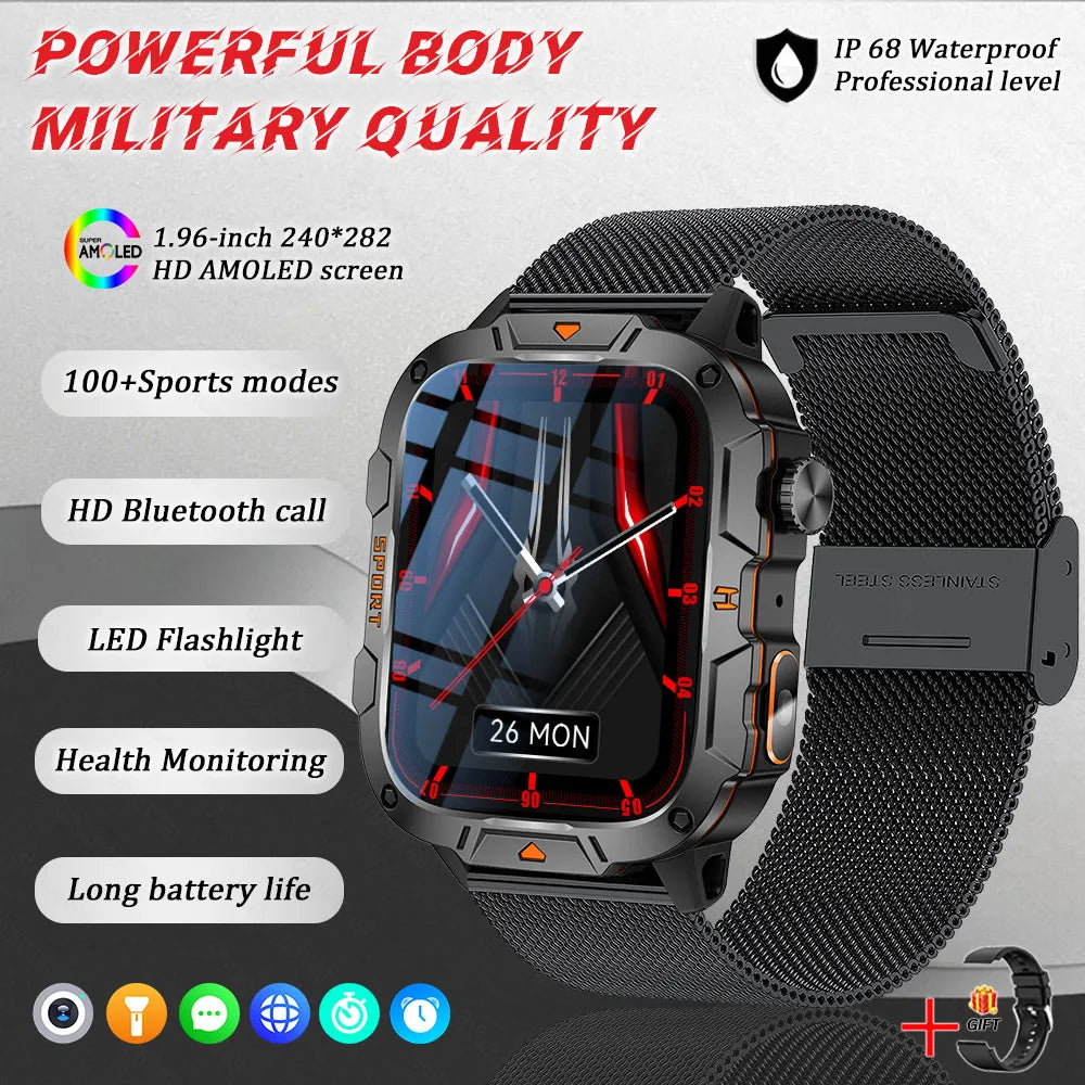 Xiaomi Military Grade Smart Watch for Men - 1.96" AMOLED, 5ATM Waterproof, Fitness Tracker with BT Call