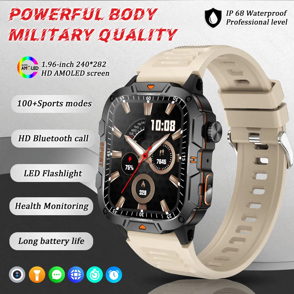 Xiaomi Military Grade Smart Watch for Men - 1.96" AMOLED, 5ATM Waterproof, Fitness Tracker with BT Call