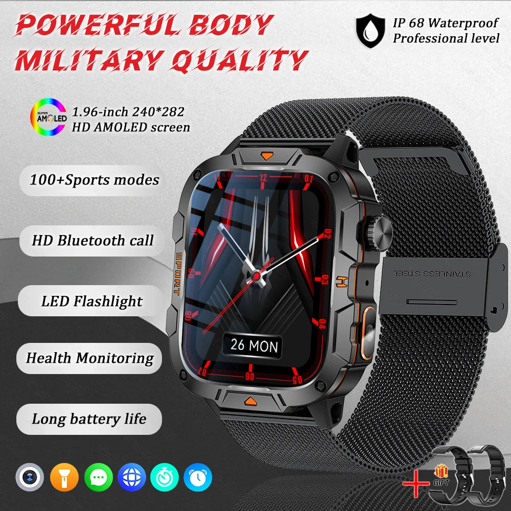 Xiaomi Military Grade Smart Watch for Men - 1.96" AMOLED, 5ATM Waterproof, Fitness Tracker with BT Call