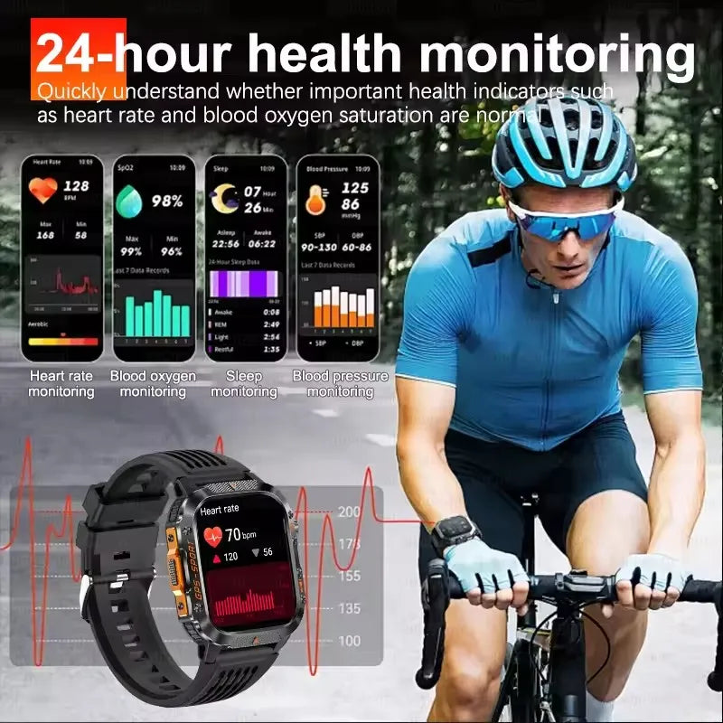 XIAOMI 2025 Military GPS Smart Watch - 2.01" Waterproof, Bluetooth Call, 540mAh Battery, Compass
