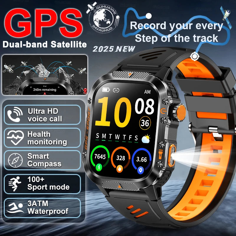 XIAOMI 2025 Military GPS Smart Watch - 2.01" Waterproof, Bluetooth Call, 540mAh Battery, Compass