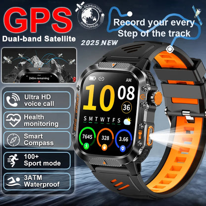 XIAOMI 2025 Military GPS Smart Watch - 2.01" Waterproof, Bluetooth Call, 540mAh Battery, Compass