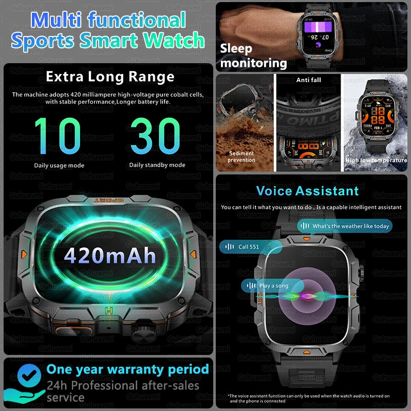Xiaomi Military Grade Smart Watch for Men - 1.96" AMOLED, 5ATM Waterproof, Fitness Tracker with BT Call