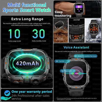 Xiaomi Military Grade Smart Watch for Men - 1.96" AMOLED, 5ATM Waterproof, Fitness Tracker with BT Call
