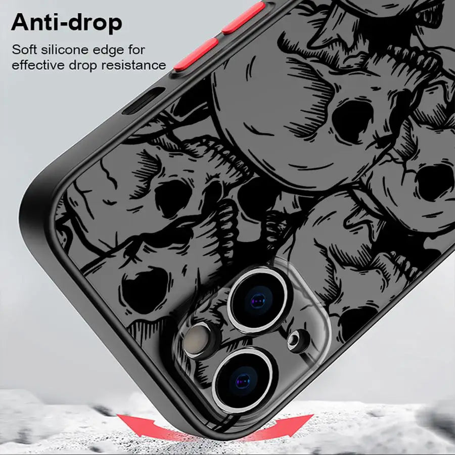 Four Spooky Skull Patterns Phone Case for iPhone 