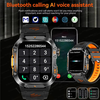 XIAOMI 2025 Military GPS Smart Watch - 2.01" Waterproof, Bluetooth Call, 540mAh Battery, Compass