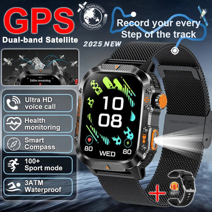 XIAOMI 2025 Military GPS Smart Watch - 2.01" Waterproof, Bluetooth Call, 540mAh Battery, Compass