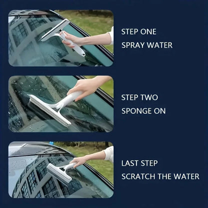 Household Multi-Function Glass Cleaning Mirror with Watering Can 3-In-1 Glass Scraper Window Scraper