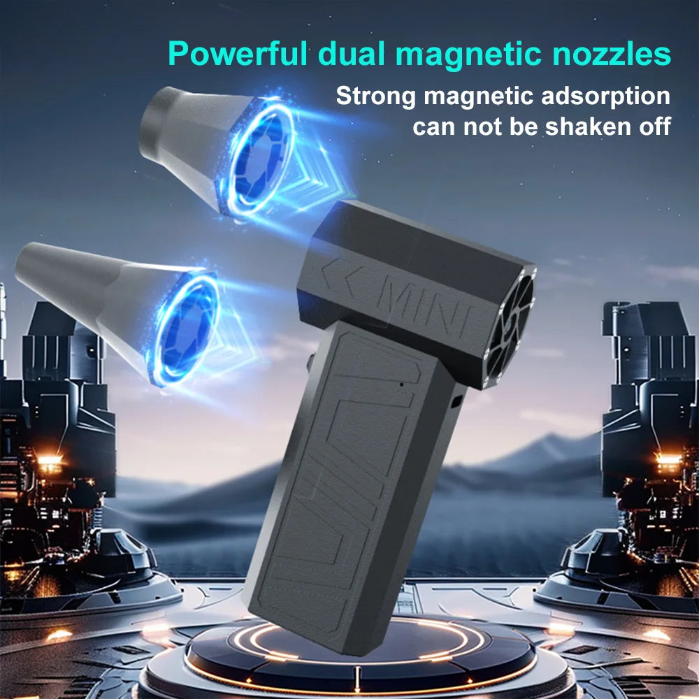 200000 RPM Turbo Jet Blower & Vacuum – Powerful Air Cleaner with Type-C Charging & 52M/S Winds