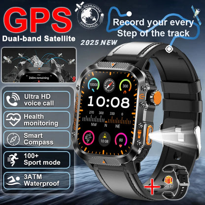 XIAOMI 2025 Military GPS Smart Watch - 2.01" Waterproof, Bluetooth Call, 540mAh Battery, Compass