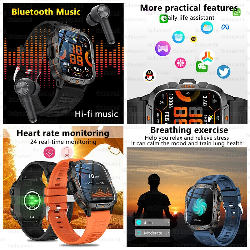 Xiaomi Military Grade Smart Watch for Men - 1.96" AMOLED, 5ATM Waterproof, Fitness Tracker with BT Call