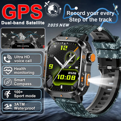 XIAOMI 2025 Military GPS Smart Watch - 2.01" Waterproof, Bluetooth Call, 540mAh Battery, Compass