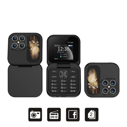 I17 Mini Flip Phone - Compact 1.77" Screen, Dual SIM, FM Radio, Voice Magic