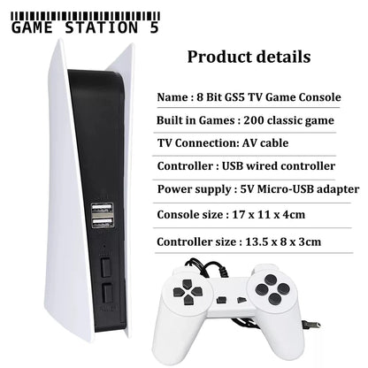 Game Station 5 8 Bit TV Video Game Console with 200 Classic Games