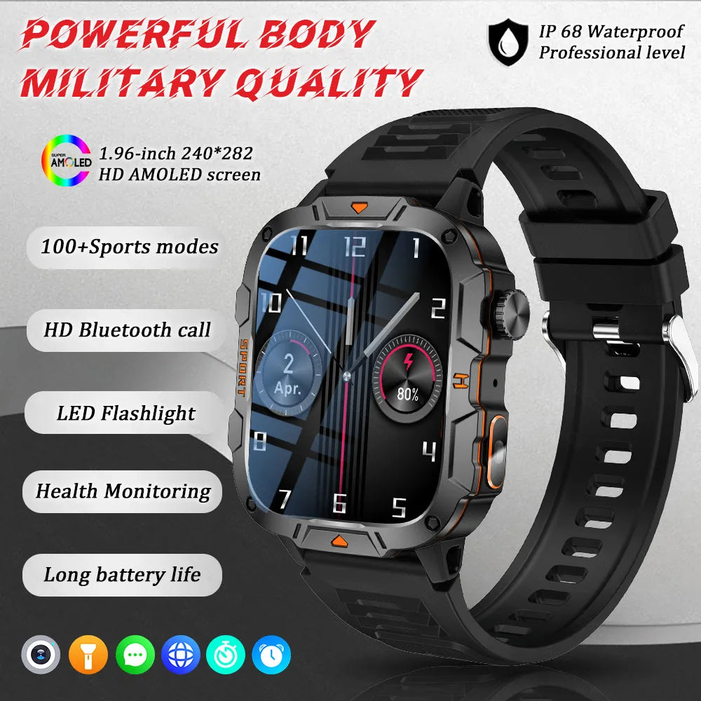 Xiaomi Military Grade Smart Watch for Men - 1.96" AMOLED, 5ATM Waterproof, Fitness Tracker with BT Call