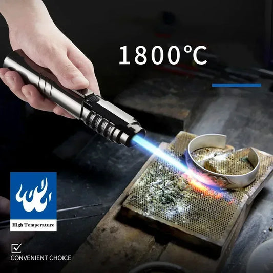 High-Performance 1800° Butane Torch Lighter - Windproof Metal Spray Gun for Outdoor Welding and Cooking