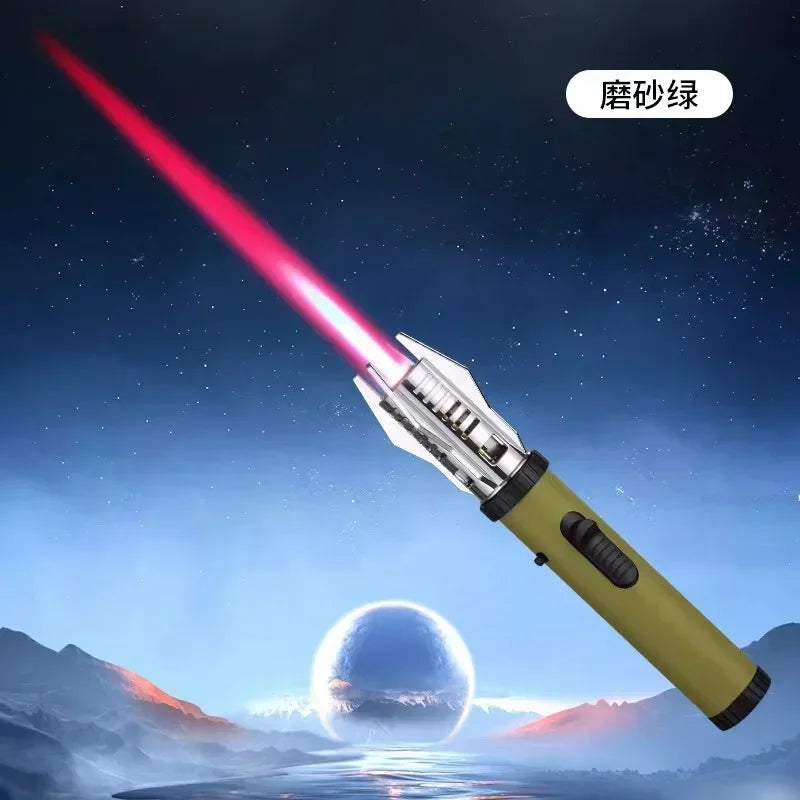 High-Performance 1800° Butane Torch Lighter - Windproof Metal Spray Gun for Outdoor Welding and Cooking