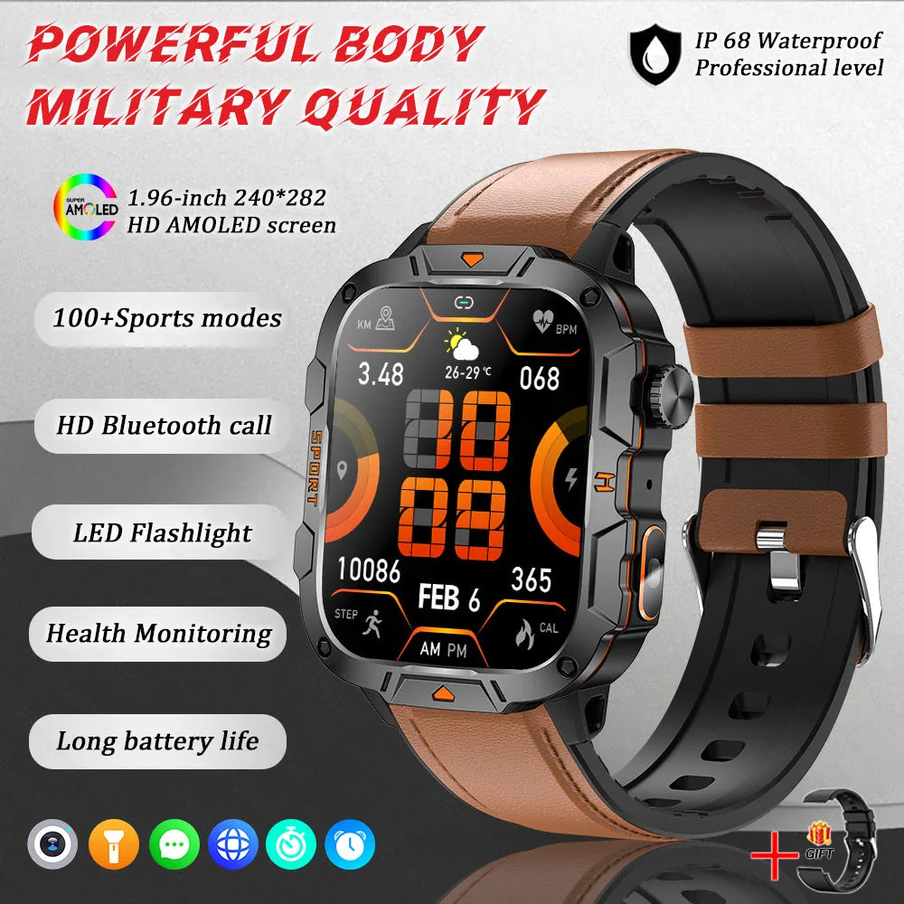 Xiaomi Military Grade Smart Watch for Men - 1.96" AMOLED, 5ATM Waterproof, Fitness Tracker with BT Call