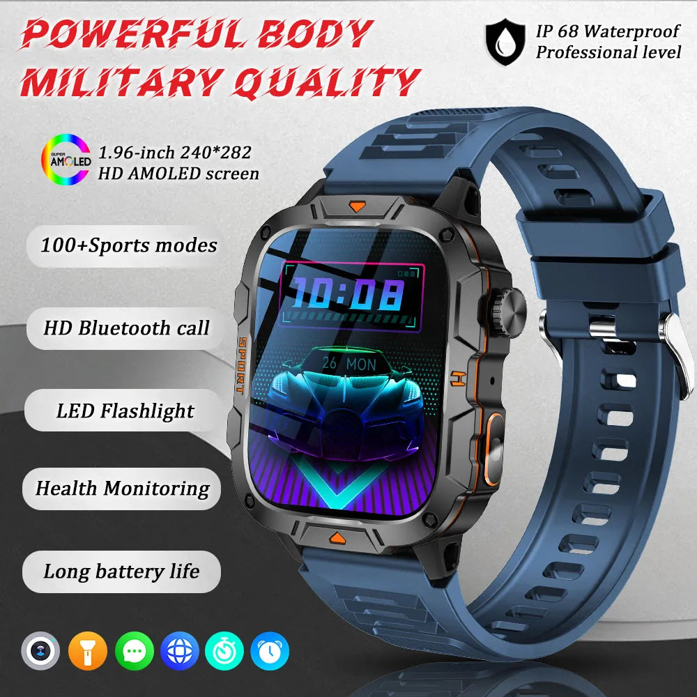 Xiaomi Military Grade Smart Watch for Men - 1.96" AMOLED, 5ATM Waterproof, Fitness Tracker with BT Call