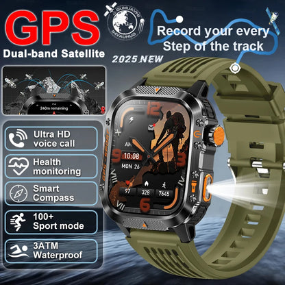 XIAOMI 2025 Military GPS Smart Watch - 2.01" Waterproof, Bluetooth Call, 540mAh Battery, Compass