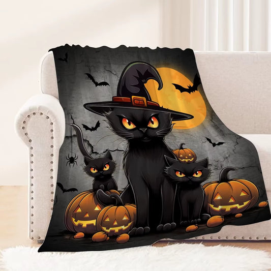 Cozy Halloween Throw Blanket - Soft Fleece for Adults & Kids, Perfect for Living Room or Bedroom!