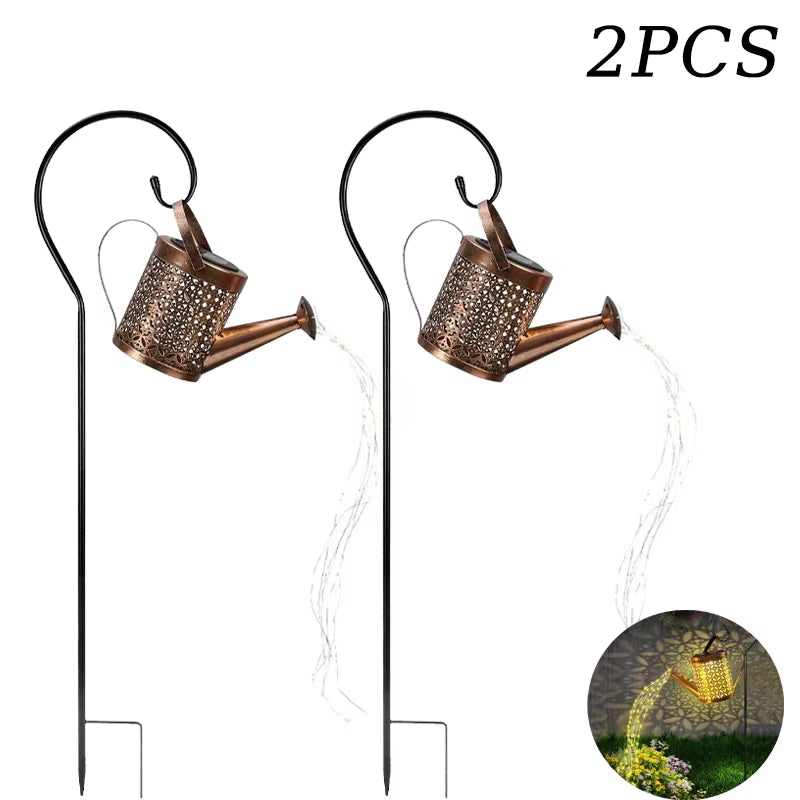Solar LED Star Watering Can Lamp - Charming Outdoor Garden Decoration & Landscape Lighting for Trails, Lawns, and Yards