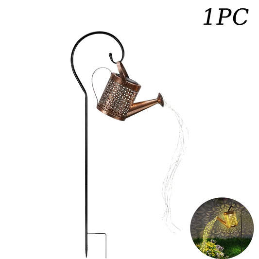 Solar LED Star Watering Can Lamp - Charming Outdoor Garden Decoration & Landscape Lighting for Trails, Lawns, and Yards